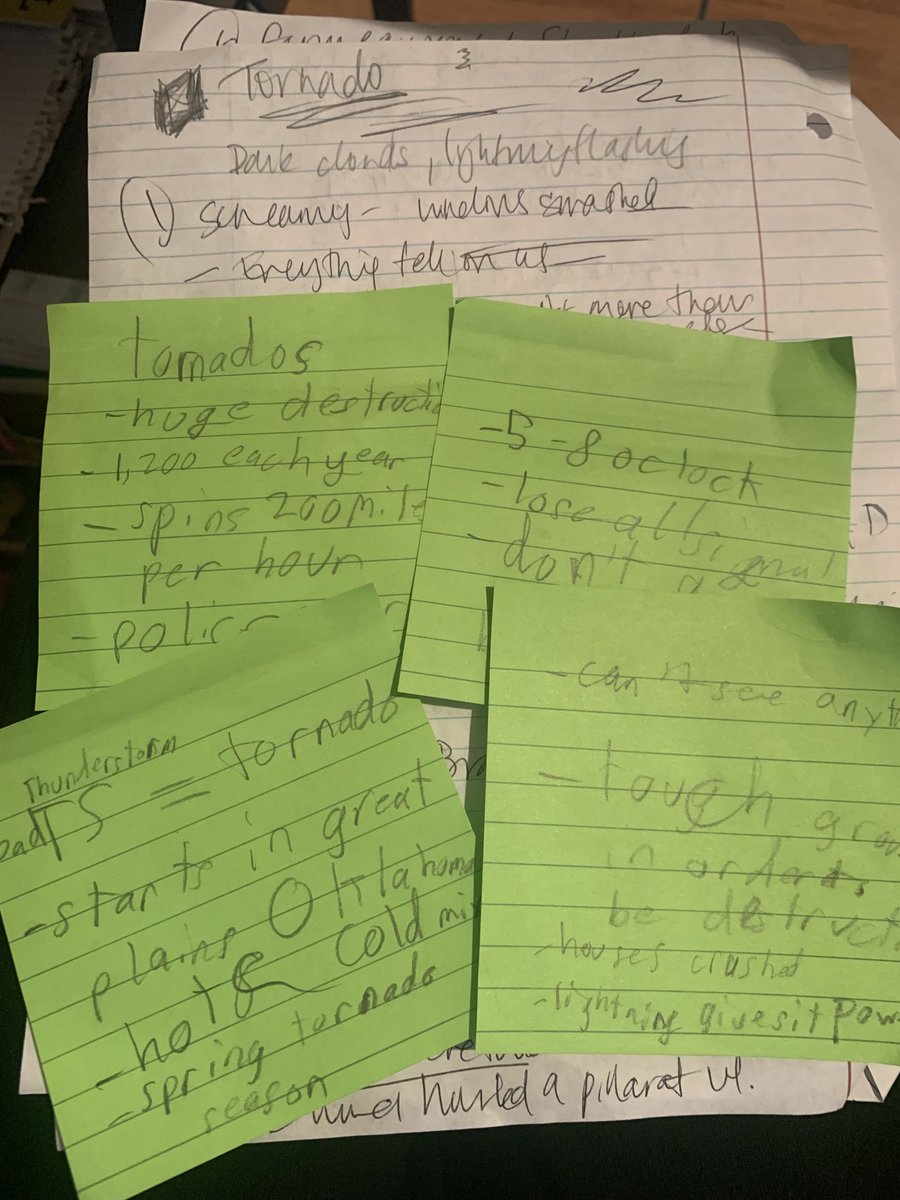 RekhaSRajan's tweet photo. Getting ready to submit my draft of book 3 #DISASTERSQUAD subtitled Tornado Rescue ⁦@Scholastic⁩ &amp; I wake up to find these in my office - additional notes &amp; research - courtesy of my 8 year old. 🥰🌪💚 ⁦@WonderLilly⁩ ⁦@katieheit⁩ ⁦@KatieCarella⁩ https://t.co/8begbSXEts