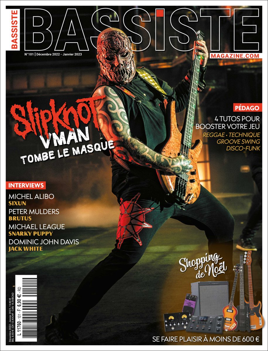slipknot's tweet photo. Vman is on the cover of the new #BassisteMagazine, featuring insights into #TheEndSoFar writing/recording process &amp; more: https://t.co/V0TQqWXGjr https://t.co/3TLVam3vpJ