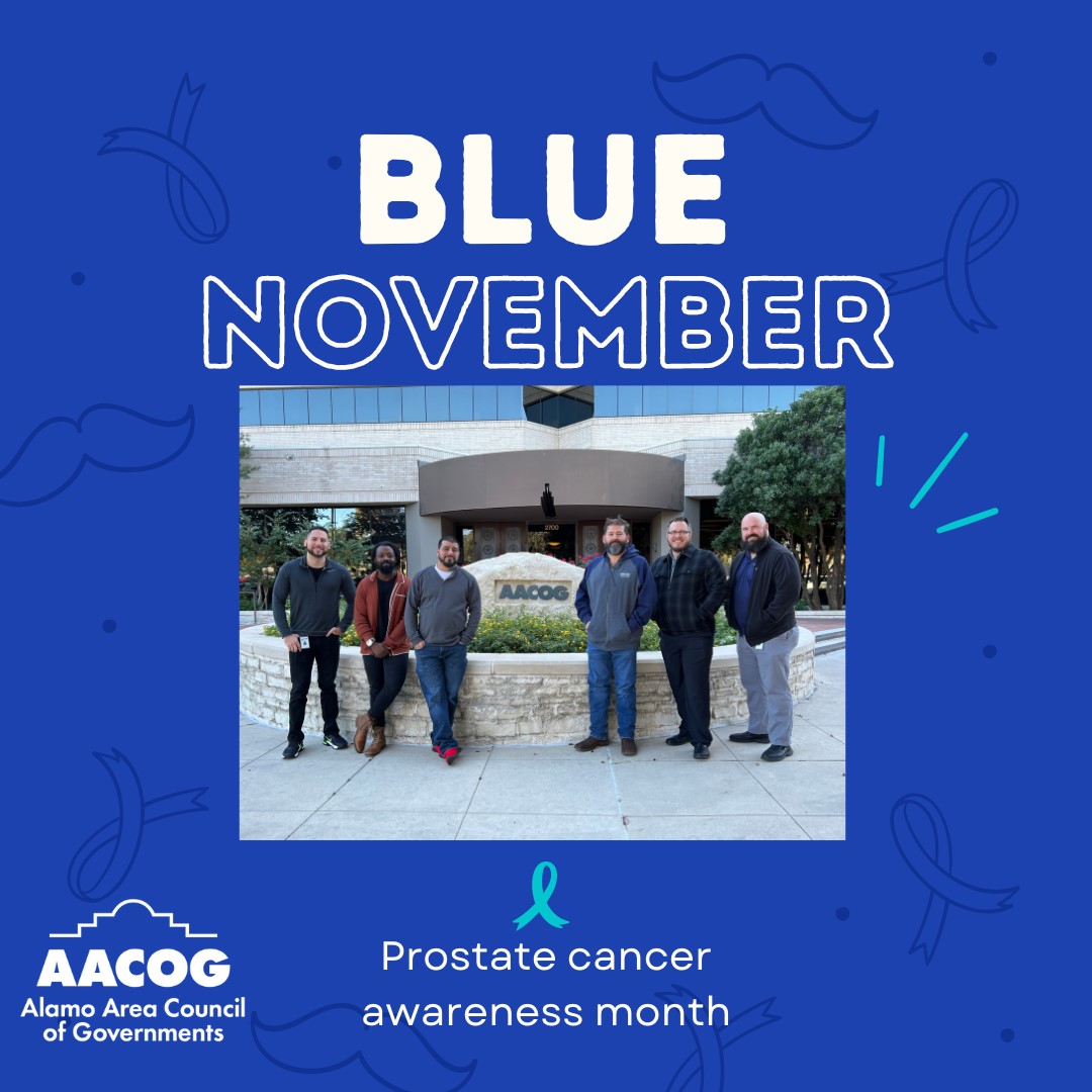 AlamoAreaCOG's tweet photo. In honor of #ProstateCancerAwareness Month, several #AACOG men took the challenge to grow out beards to show the agency's support for the cause. Prostate cancer is the most commonly diagnosed cancer in men in the U.S. Early detection is key. #NoShaveNovember @AACOGCEO https://t.co/aYVKHyd5VQ