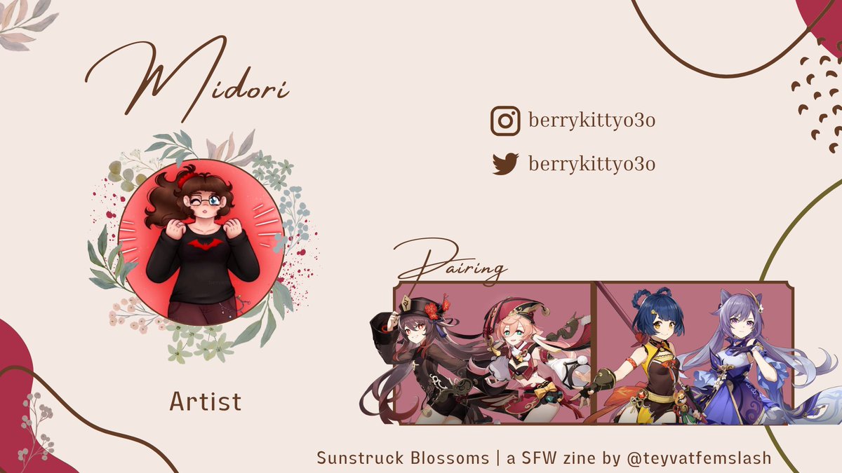 teyvatfemslash's tweet photo. SFW Artist Spotlight: Midori

The pieces @berrykittyo3o created will include Yanfei/Hutao and Keqing/Xiangling. We can't wait for you to see them! https://t.co/3qv7Xxkova