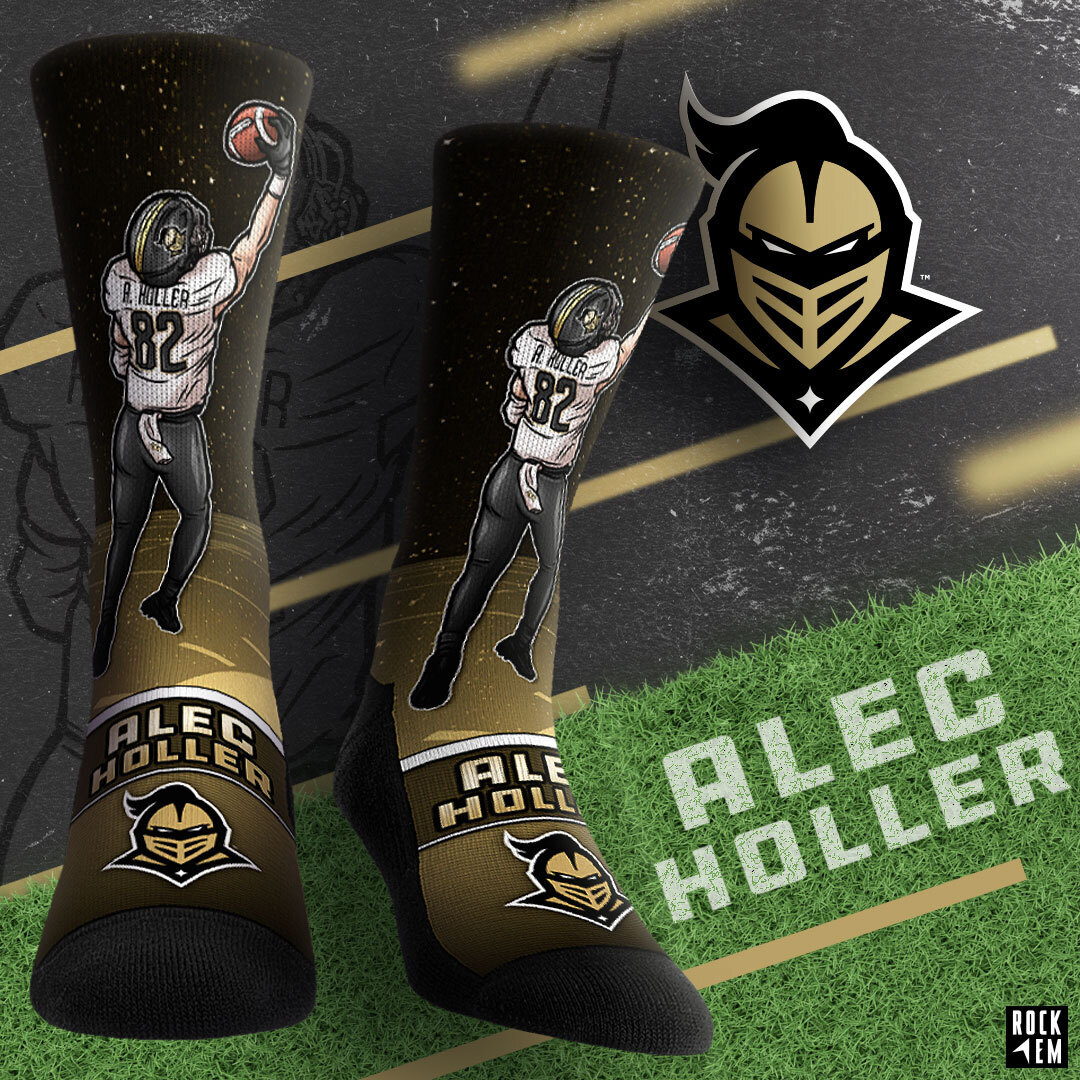 RockEm's tweet photo. Big time players make big time plays.

The limited edition Alec Holler - Game Winner socks are 𝐍𝐎𝐖 𝐀𝐕𝐀𝐈𝐋𝐀𝐁𝐋𝐄!

Limited to 82 pairs - don’t miss out UCF fans!
🏈: https://t.co/5k4cbquznk @AlecHoller https://t.co/umm7Mm7AMn