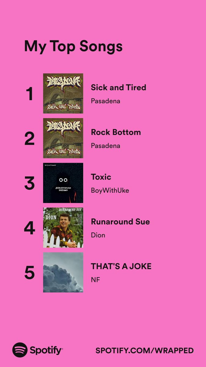 dirtymagic94's tweet photo. @ThePasadenaBand still making it in my tops songs. 🤣 although you guys may not see this, your music means a lot to my mental health ❤️ https://t.co/wRyBcsFloN