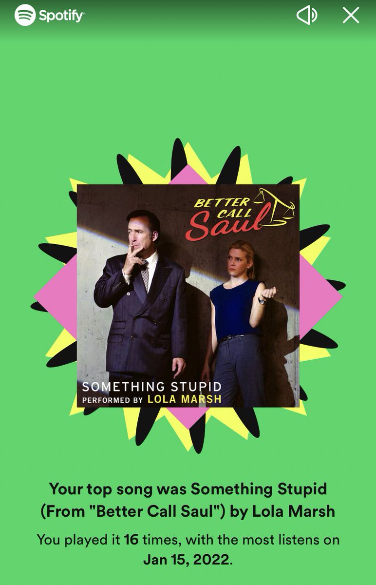 Tell me that you are a Better call Saul fan without telling me that you are a Better call Saul fan. 

#SpotifyWrapped