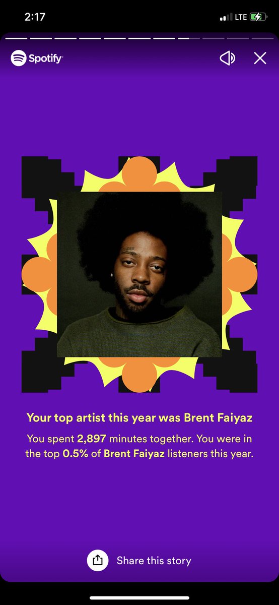 s_dock18's tweet photo. My fourth year as a 0.5% listener of @brentfaiyaz  and this man has still not gone on tour… like please babe I’m dying over here 😭 #SpotifyWrapped https://t.co/Whp87UYY4r