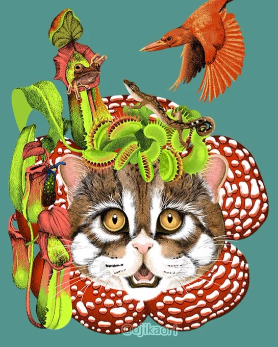 AIにイラスト読んでもらったら今時の絵師さんっぽいタッチになったけど、木彫のカエルはカエルじゃなくなりましたおはようございます 