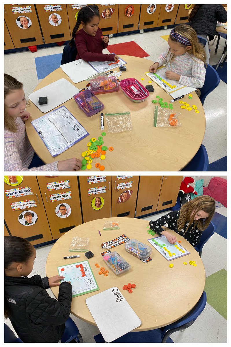 MissETechie's tweet photo. We’re working hard using #placevalue disks to help us add 2 digit numbers! #makea10 https://t.co/HqmfO1NGEg