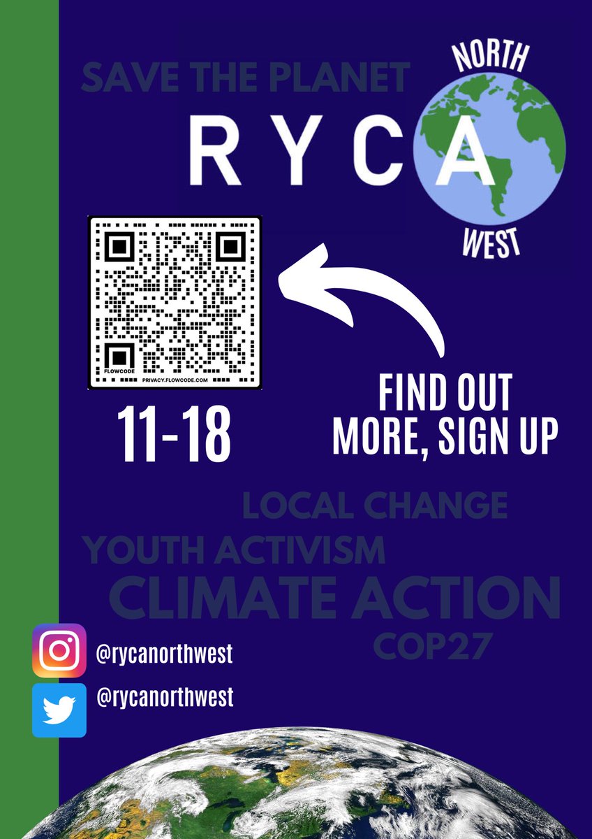 rycanorthwest's tweet photo. Calling all schools, colleges, and youth voice groups, all over the North West! Do you have a passion for climate activism? Join the RYCA North West today. #RYCA #savetheplanet https://t.co/rd28Hbijqh