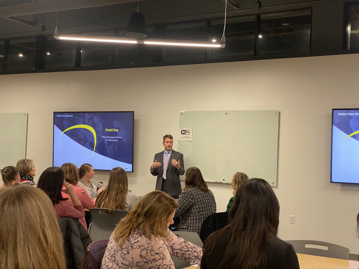 Informative comments from David Gay (Managing Partner <a href="/EYnews/">EY</a> ) about building relationships and networking. Networks provide new experiences and learning opportunities. Great event <a href="/TEMPOMilwaukee/">TEMPO</a> 🙌