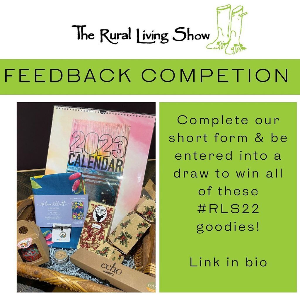 Did you visit <a href="/rurallivingshow/">The Rural Living Show 💚 25&26.11.23</a> 2022?
If so we’d LOVE to hear your feedback, comments and ideas.

Visit the link in our bio to complete a short form and be in with the chance of winning allllll these fabulous goodies from a range of our wonderful exhibito… instagr.am/p/Clme6rmLvEK/