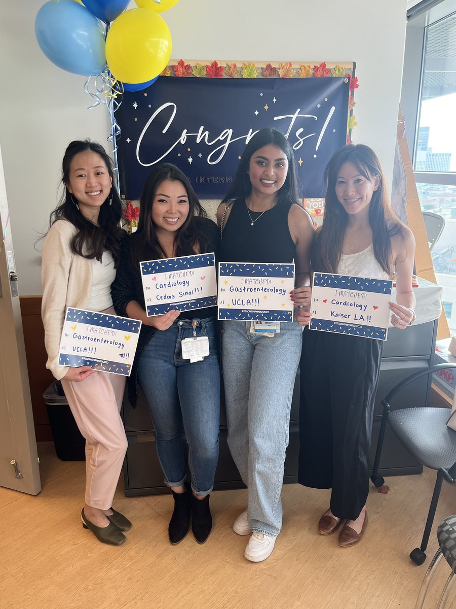 Absolutely thrilled to head to the #1 hospital for cardiology in California! Grateful to <a href="/CedarsCards/">Cedars-Sinai Cardiology Fellowship</a> <a href="/jgoldhaber/">Joshua Goldhaber, MD</a> <a href="/JanetWeiMD/">Janet Wei MD</a> for this 🔥 opportunity and <a href="/datsunian/">Eric H Yang, MD</a> for his ⭐️ mentorship! 

Shout out to my co-residents <a href="/Punya511/">Punya Chittajallu</a> <a href="/AnnaHLeeMD/">Anna Lee</a> <a href="/KatBaileyMD/">Kat Bailey</a> on their matches 🤩