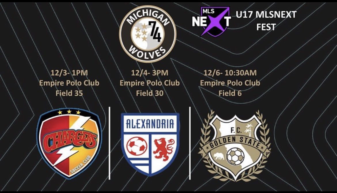 McclainKeegan's tweet photo. Excited to play this weekend at @MLSNEXT Fest! Below is my schedule. @MichWolves1974 https://t.co/Tsh58Ai6L4