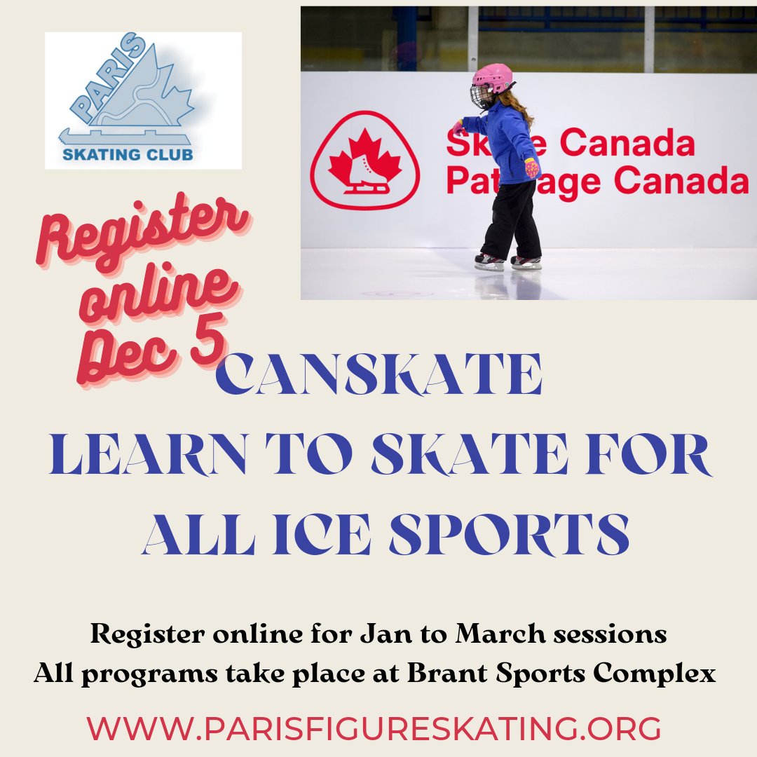 ParisFSC's tweet photo. Registration for the January to March canskate and precanskate sessions will open on Monday, December 5th.  Register online at https://t.co/9wvjYsCpag https://t.co/tyK8FFvzTc