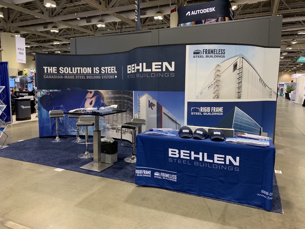 BEHLEN_IND's tweet photo. Setup is complete! ๐ฆพ Tomorrow is Day 1 of Toronto's @buildingsCanada show. ๐ ๏ธ
Come on down and see us at Booth: 1812 ๐คฉ
#BehlenSteelBuildings #SolutionIsSteel #SteelBuildings #BehlenBuilders #BehlenIndustriesLP https://t.co/BGpjQL7znh
