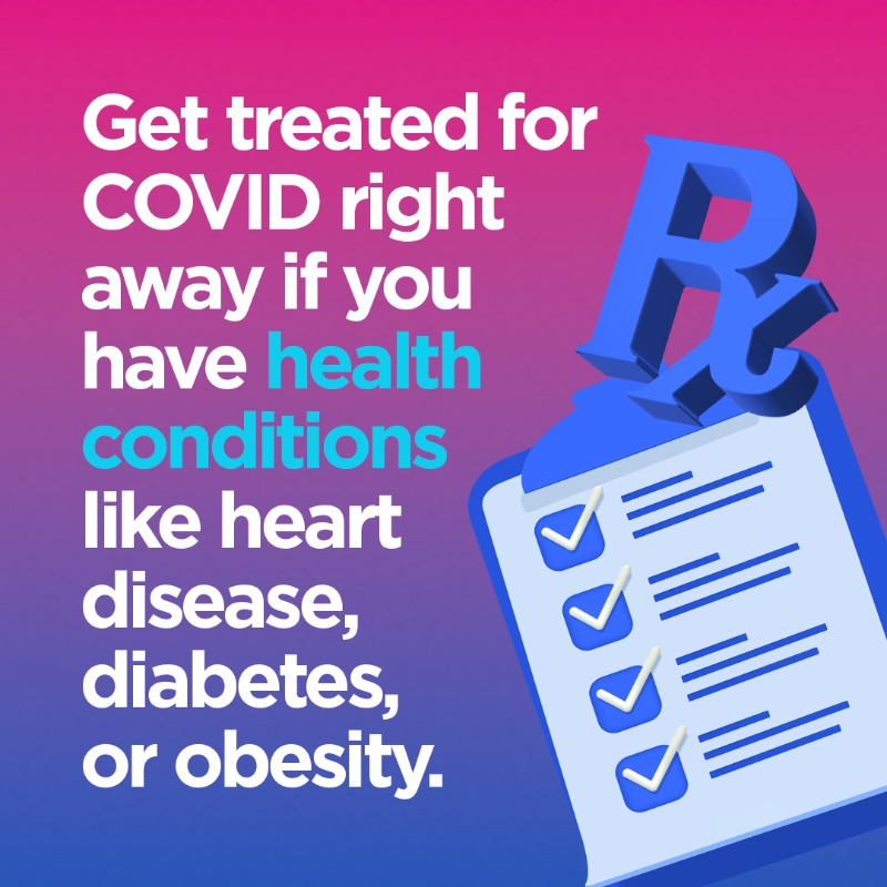 HHSGov's tweet photo. Even if your symptoms are mild, talk to a doctor right away to see if you need treatment for COVID.