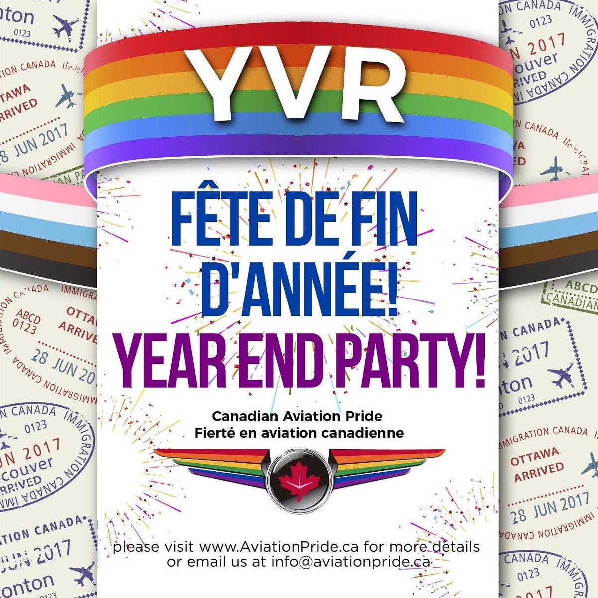 Come join us in Vancouver Saturday Dec 10th for our year end party #cap#canadianaviationpride #canadian #aviation #canadaaviation #pride #queeraviation #flygirl #flyboy #plane #flying #airplane #pilot #flightattendant #canadapride #lgbt #lesbian #gay #transgender #gaypride