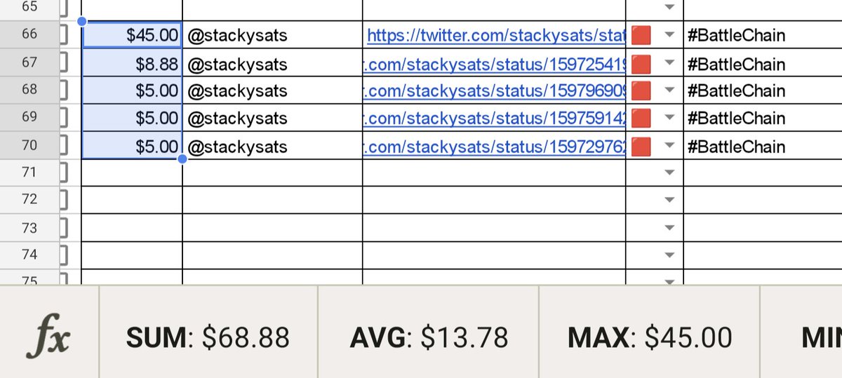 PsyduckOG's tweet photo. @LoKoBTC @BTC_Freeborn @taodejing2 @DocHodllday @JacktheOrigin @illiteratewithd @lwbcbtc @derekmross @JCastroS @dylanleclair @phathodl @sathoarder @StackchainQuant @BrokenSystem20 @Schiffamoto @PeterAnsel9 @s256anon001 @lordboglin @rwawoe @ANON256SC04 @MaliVitale @Fluff_Stack @BeefSupreme14 @GoingBlindSee @bitk0rns @JaimeLoopz @BTCBoatParty @7noBodywins @FazenHODL @Producer_Jacob @BowTiedClubPro @fontoshi @Duncan19Sard1 @utxoset @BitcoinIsaiah @WhereBTC @LPCapitalChi @efebitcoin @btc_cards @BTC_Satanista @NEEDcreations @Masshodlghost @SwanBitcoin @stackysats Has asked to pull his hash from the coffee chain and re-dedicate it to the #BattleChain. The change is made in the Mempool and Stacky self labelled his previous posts. My math shows 5 blocks totaling $68.88 unless I missed some https://t.co/uS0U7vykiS