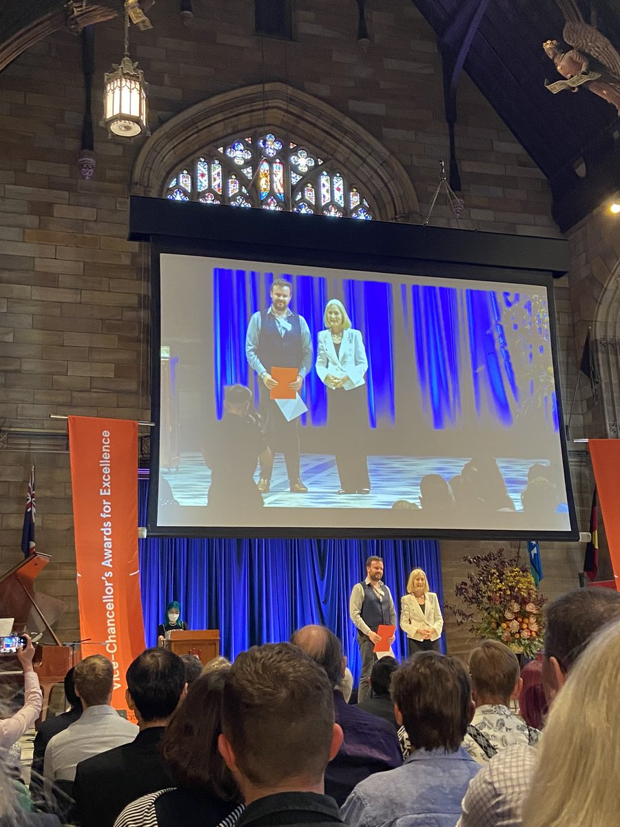 Last night the <a href="/Sydney_Uni/">University of Sydney</a> VC’s Awards for Excellence were held. These awards recognise exceptional performance across the Uni. Congratulations to <a href="/StephenRGW/">Stephen G-W</a>, <a href="/lizjnew/">Liz New</a> and Cameron Kepert who were recognised for their outstanding teaching, research, mentorship and leadership.