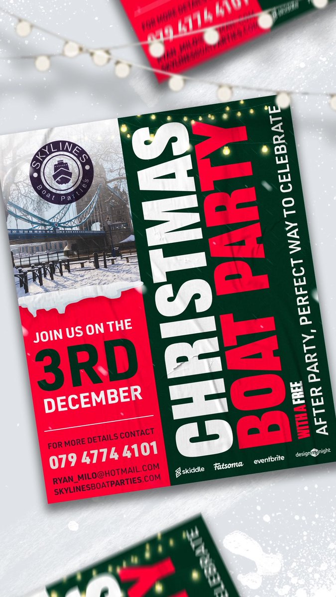 DJBLUESMILO's tweet photo. https://t.co/1JsQ09LbQZ

3rd December Christmas boat party with a secret after party click on the link for tickets and more information https://t.co/U0prlSY4Pb