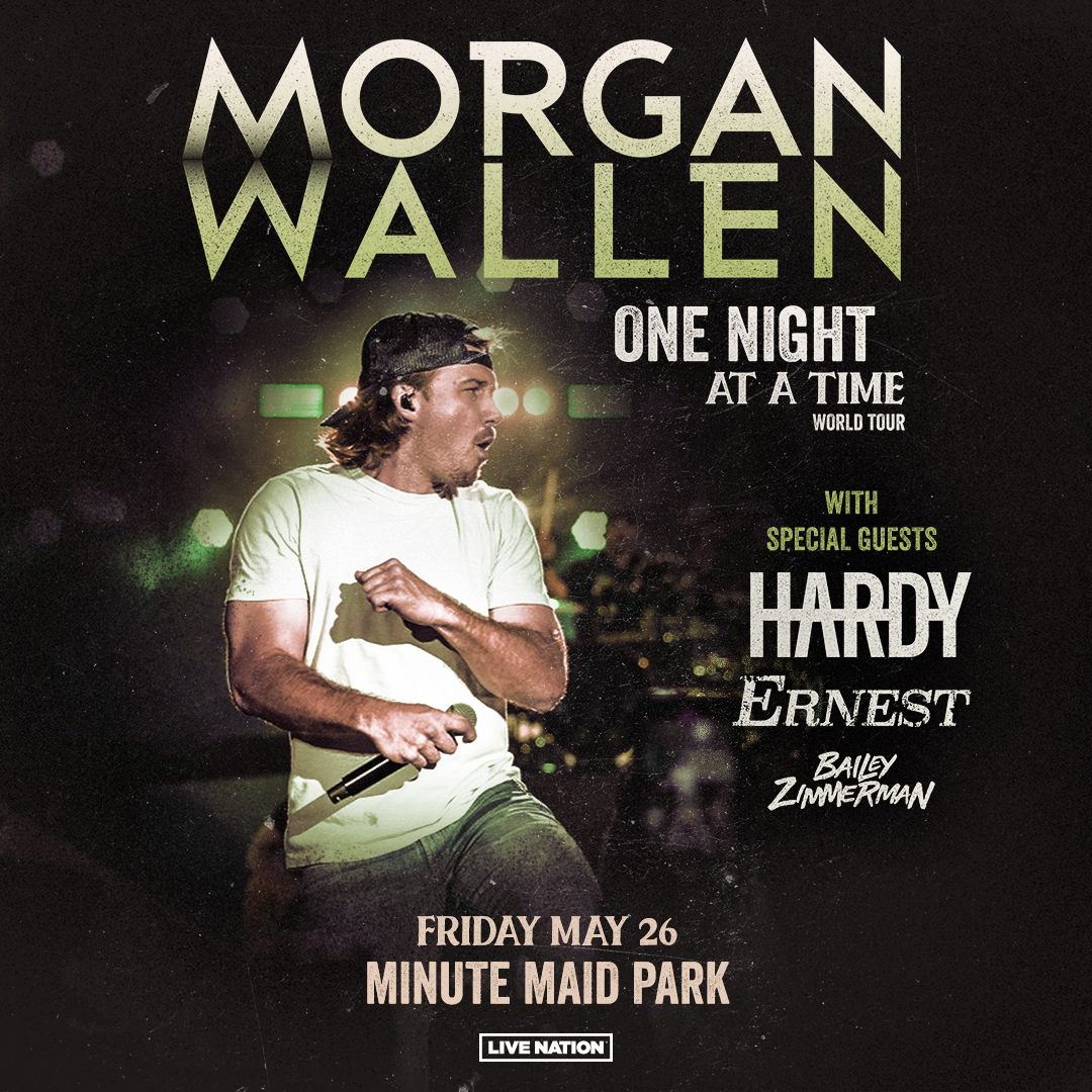 astros's tweet photo. JUST ANNOUNCED: @MorganWallen is bringing the One Night At A Time World Tour to Minute Maid Park on Friday, May 26.

Register NOW for access to tickets through Verified Fan: https://t.co/S5QI1DcpUR https://t.co/Z4fr90y2L4