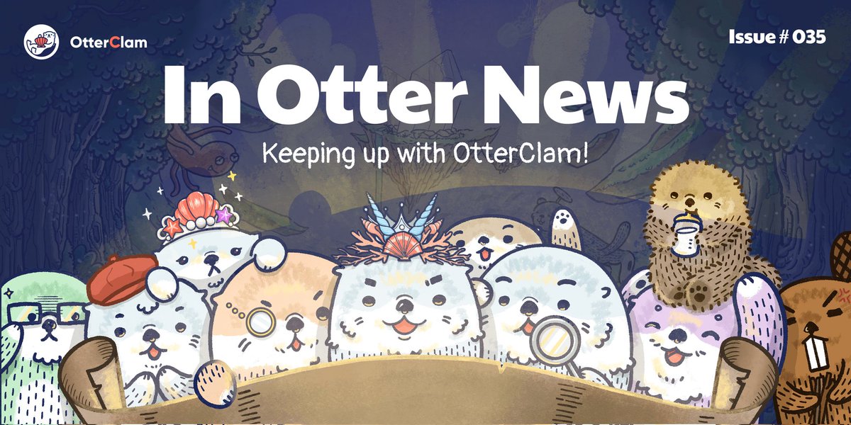 OtterClam's tweet photo. [1/10] Happy mid-week, Otters! It’s that time to grab your favorite drink and get yourself all caught up with what’s been going on in the next issue of #InOtterNews! Otters, go go go!

#NFTs #NFTCommunity https://t.co/o9hTniEMBg