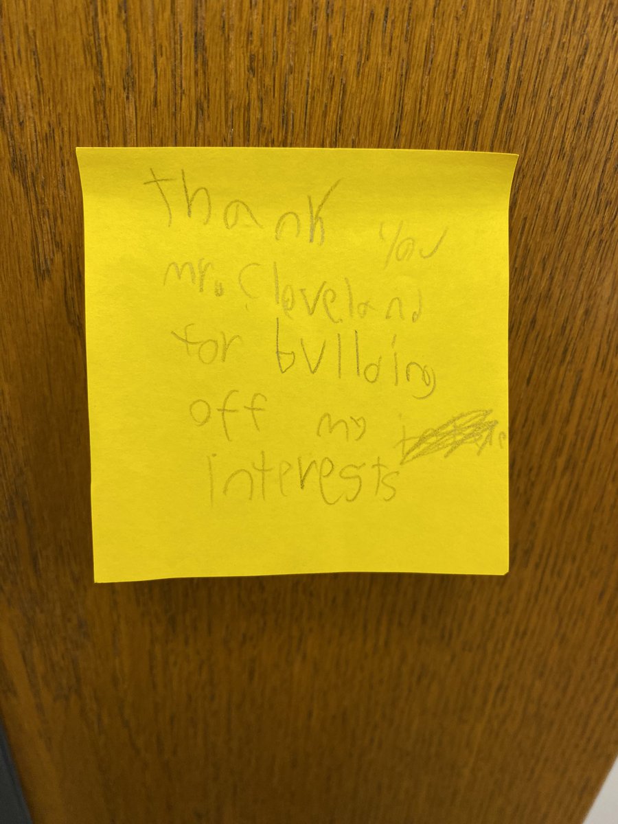 This was on my door this morning, build rapport by taking the time to learn about your students interests. <a href="/GoodnightSMCISD/">Goodnight Middle School</a> <a href="/SanMarcosCISD/">San Marcos CISD</a>