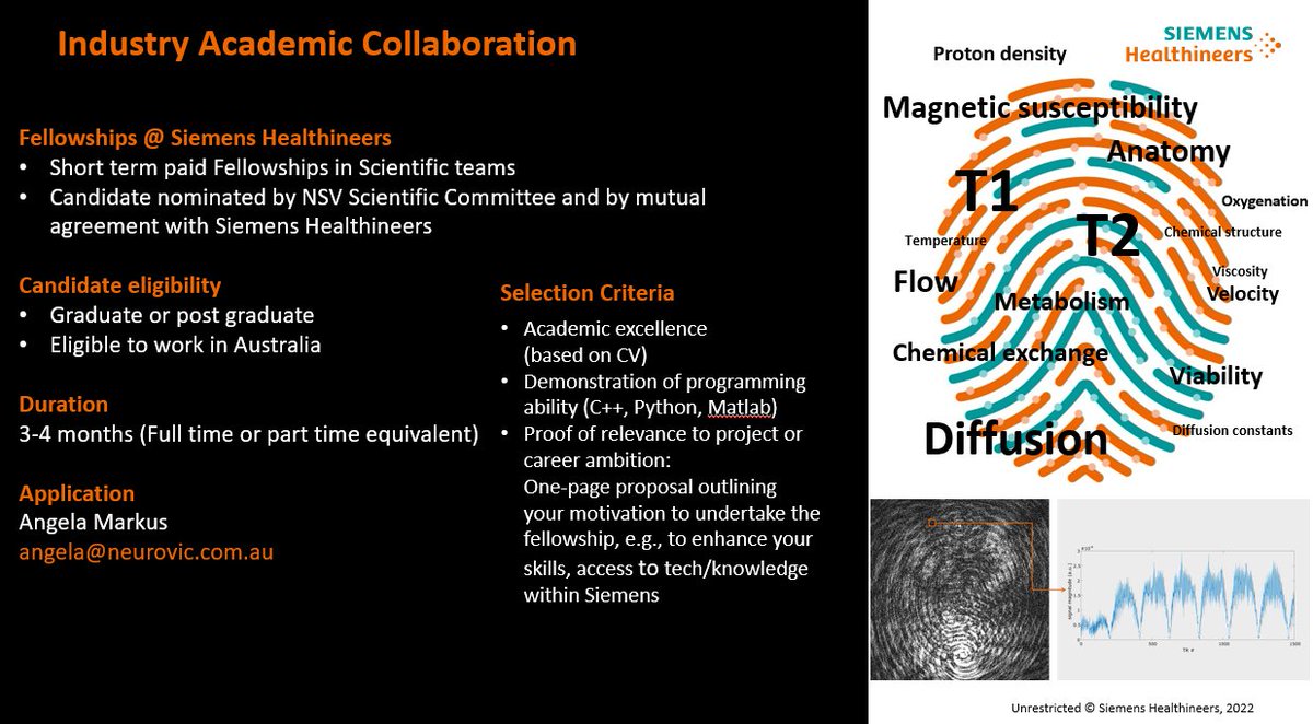 Neurosciences Victoria (@neuroscivic) on Twitter photo Applications are now open for the Siemens Healthineers Fellowship for 2023! Don't miss out on this wonderful opportunity to get industry experience whilst being paid! Questions? Reach out to Angela at NSV on angela@neurovic.com.au. <a href="/SiemensHealth/">Siemens Healthineers</a> Applications are now open for the Siemens Healthineers Fellowship for 2023! Don't miss out on this wonderful opportunity to get industry experience whilst being paid! Questions? Reach out to Angela at NSV on angela@neurovic.com.au. <a href="/SiemensHealth/">Siemens Healthineers</a>
