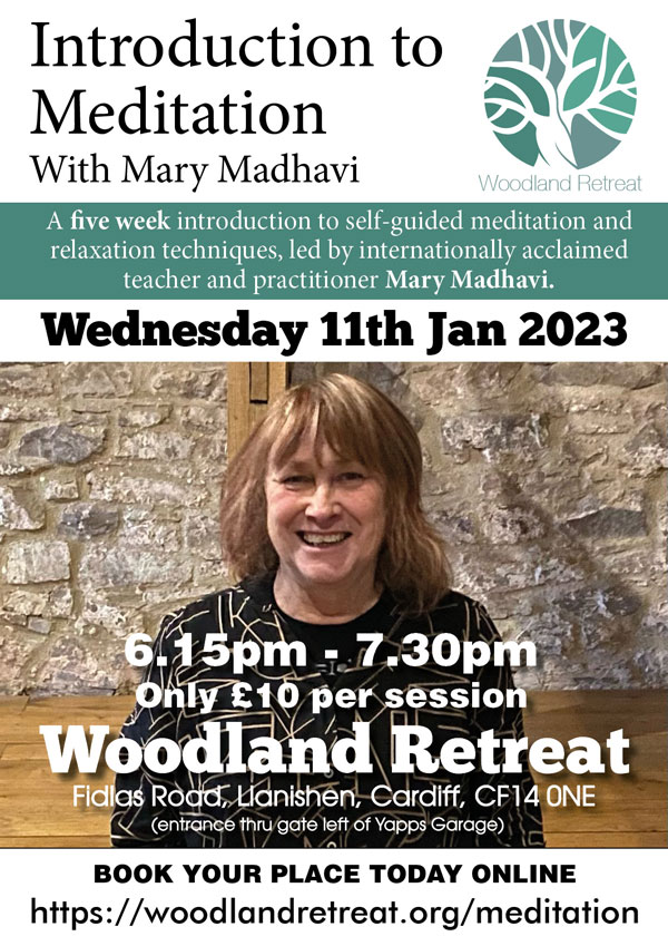 ClaudeRdCardiff's tweet photo. We could all do with some lessons on how to relax and focus our minds in this crazy old world.

Why not take an hour a week to learn from an expert - Mary Madhavi - in the cosy Cottage by the fireside at Woodland Retreat?

#meditation #yoga #Cardiff 

https://t.co/hziHOsHJ3i https://t.co/Io4CPM5wJt