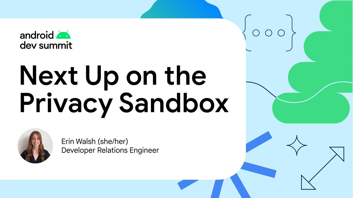 AndroidDev's tweet photo. Get the details on what's up and coming on the Privacy Sandbox on Android!
We talk about our plans for Beta and beyond, discuss implementation strategies for each Privacy Sandbox API, and more in the #AndroidDevSummit session.
Tune in! → https://t.co/3ICFRIwvrx https://t.co/ZNb606dgOy