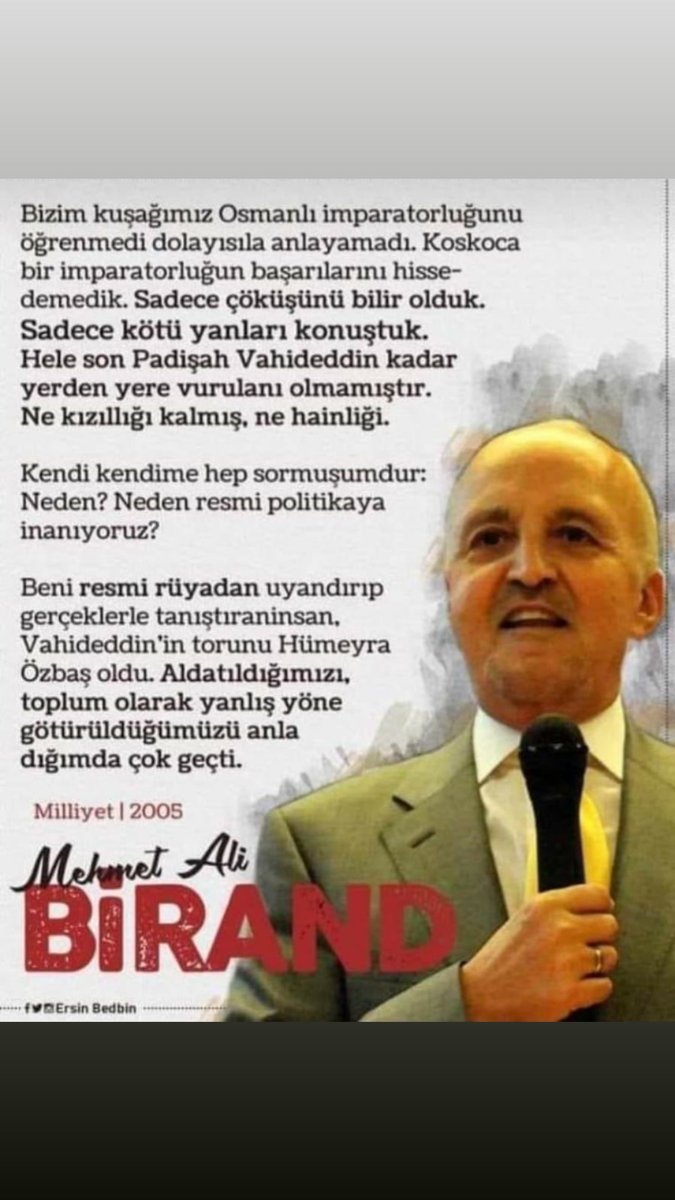 Merhum Mehmet Ali Birand'dan tarihî itiraflar