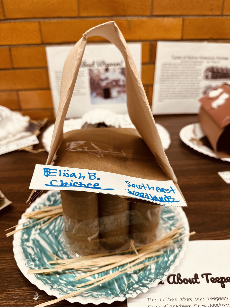 S_FarfanRoss's tweet image. Check out this cooldisplay of our class project on North Native Americans Types of Homes ⛺️ #WeeLearn #Weecreate #Weeworkhard