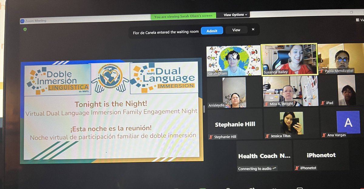 nnpsDLI's tweet photo. We had an awesome time hosting our 1st DLI Family Engagement Night!Students heard stories in both Eng. & Spa., they participated in a vowel scavenger hunt,& parents & teachers learned more about our DL advocacy group.We all left excited for our next event! #DoDEAgrant #NNPSProud https://t.co/kLx2Do45ct