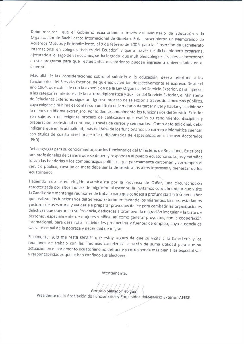 CEstarellasV's tweet photo. Concuerdo con el criterio del presidente de #Afese @CancilleriaEc https://t.co/dtH0QJL361