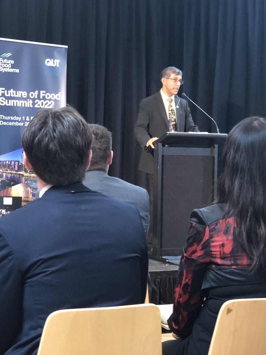 JuliaPlayford's tweet photo. @QUT future of food summit 2022 in the beautiful Kelvin Grove campus. With Sagadevan Mundree starting off the conference and @MarkFurnerMP opening the event by video https://t.co/X09WIZYCMj
