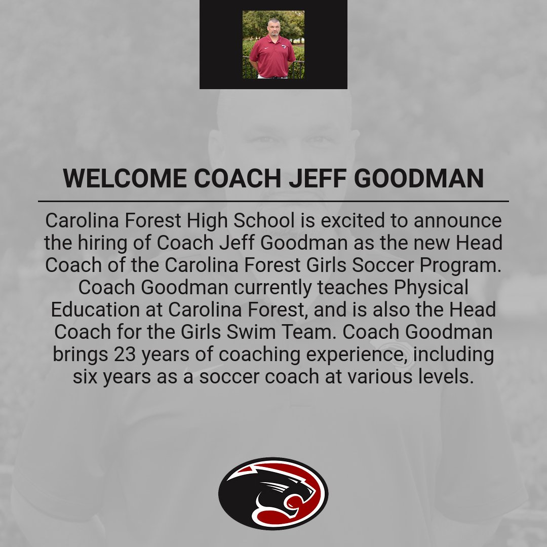 Welcome Coach Goodman to the CFHS Girls Soccer Program!