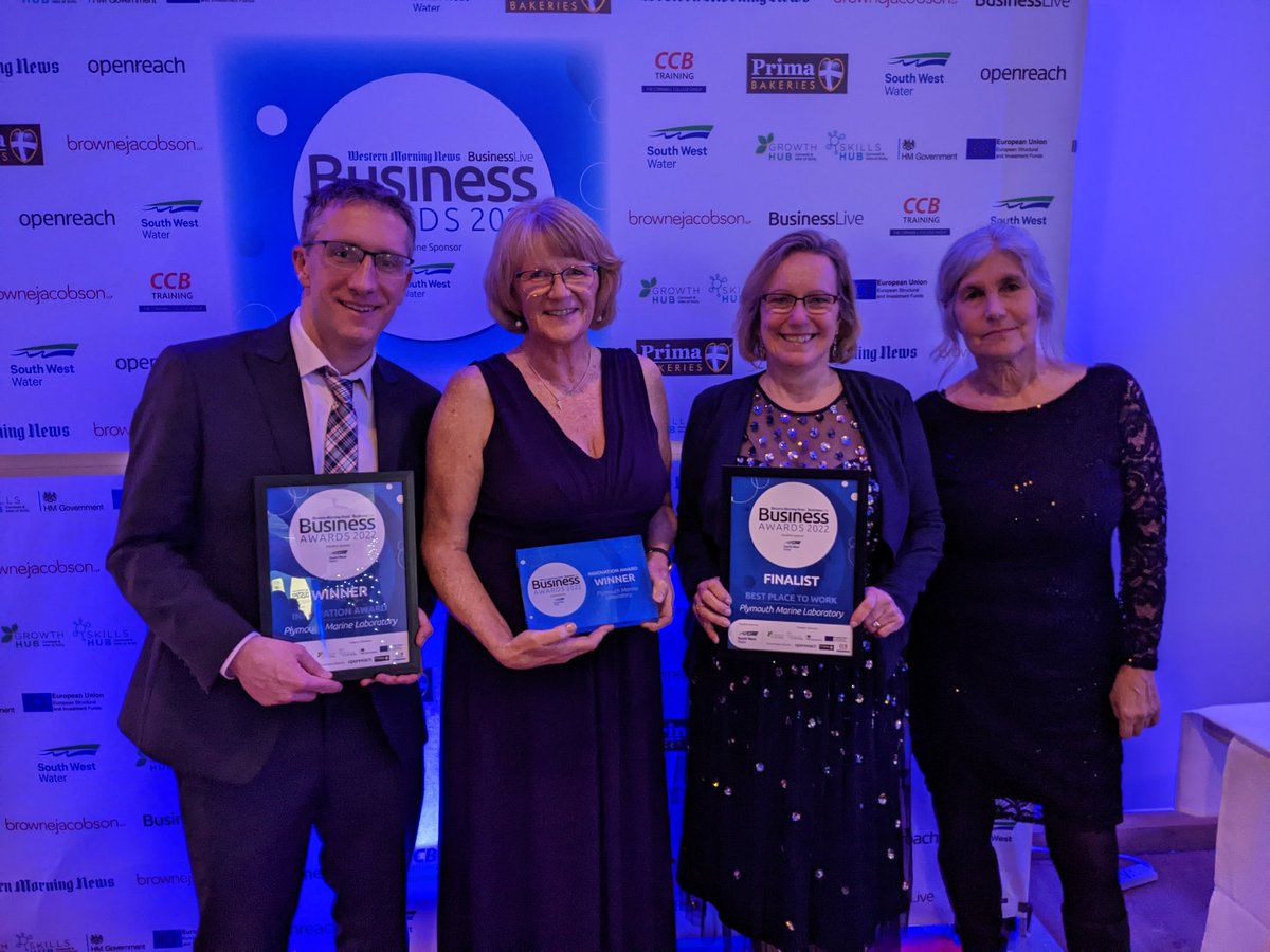 A successful night for @PlymouthMarine at the #WMNBusinessAwards where we won the Innovation Award and were finalists for the Best Place to Work!