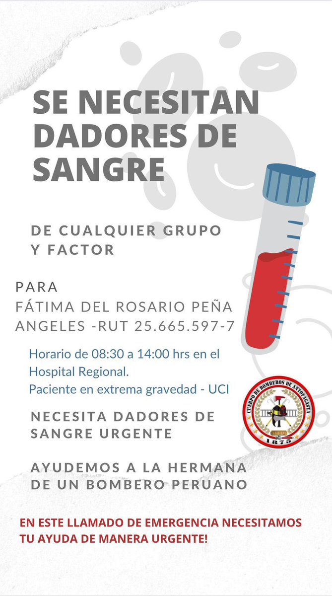 bomberos_antof's tweet photo. 🚨ESTE LLAMADO DE EMERGENCIA ES PARA TI🚨 https://t.co/LKzT1SDELL