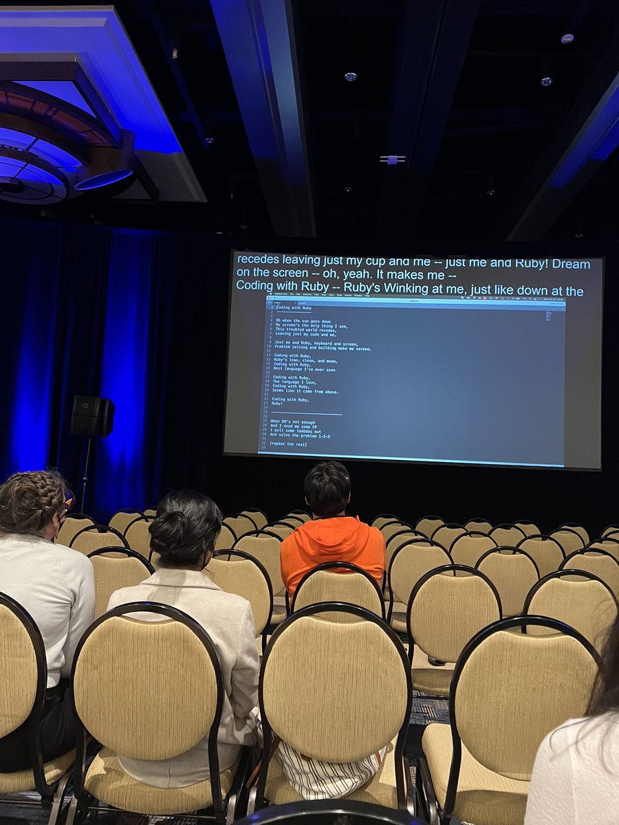 aag1091's tweet image. The ruby song lightning talk by @keithrbennett at #RubyConf2022