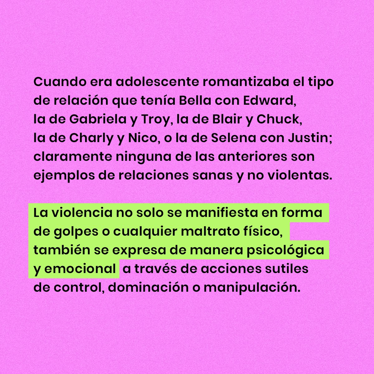 EligeRed's tweet photo. Una de las formas más comunes en la que vivimos la violencia es en el noviazgo y la vemos normalizada en películas que la disfrazan de #relationshipgoals, a propósito del #25N reflexionamos sobre esto en nuestro #BlogElige, pásale a leer 👉🏾 https://t.co/tCu9CVca6N https://t.co/P1TVtHdPO9