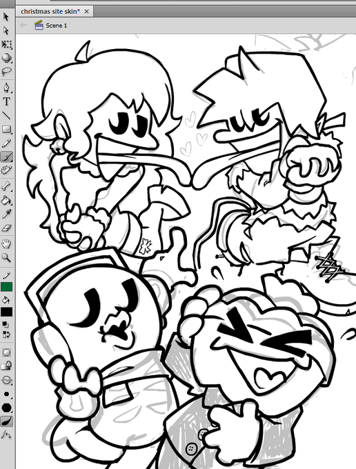 Newgrounds Christmas 2022 Site Skin in progress 