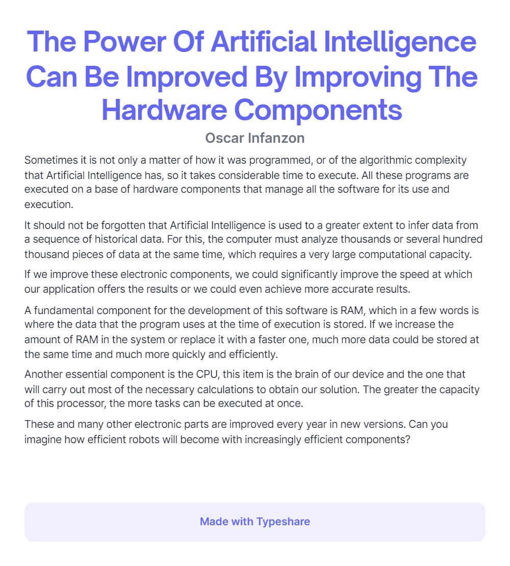 oscarig2000's tweet photo. The Power Of Artificial Intelligence Can Be Improved By Improving The Hardware Components 

#20430challenge with @_carlosg3 @YuliiaOhol @GhostPokeGen https://t.co/eSA2yhAnnx
