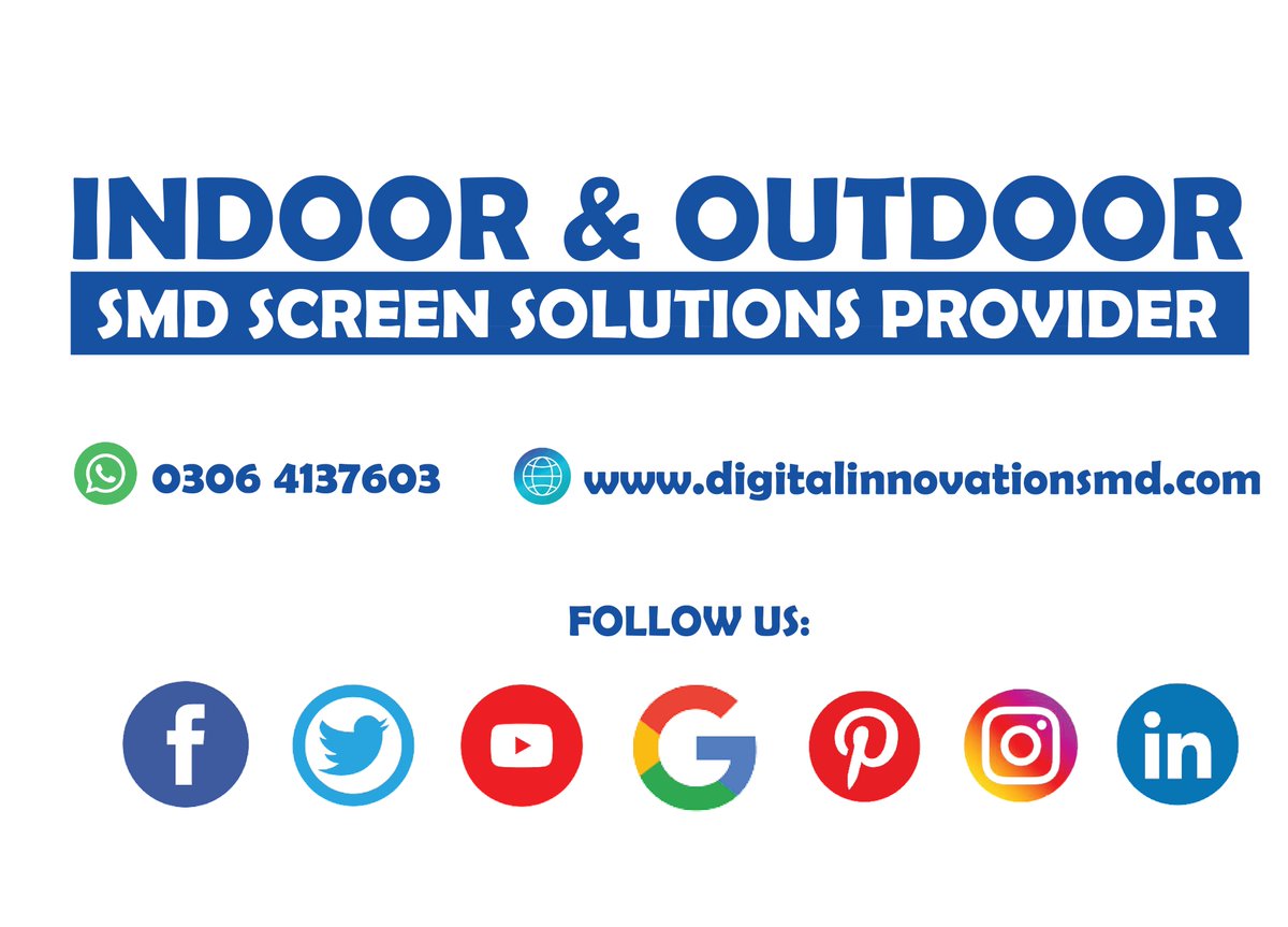 DISmdscreens's tweet image. Digital Innovation Karachi 

#indoorsmd
#smdinlahore
#smdled
#smdscreen
#smdscreeninkarachi
#digitalinnovation
#smdleddisplay
 📞Call us:
 0306 4137603
🌐Website:
digitalinnovationsmd.com
Visit: 54, The Mall Avenue, Lahore Pakistan

Advertised by #Developers Community