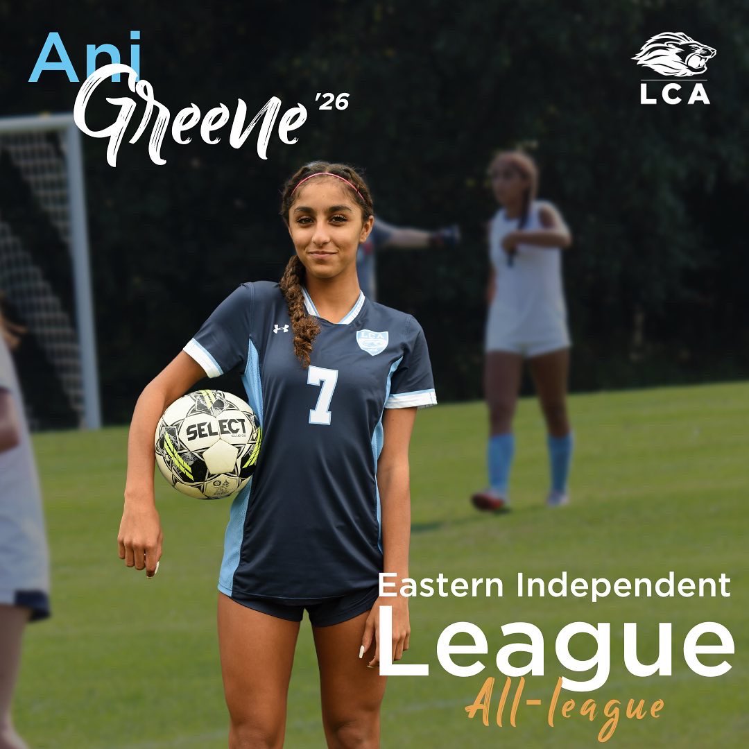 TheLCALIONS's tweet photo. 🏆🦁 HONORS WEEK 🦁🏆
.
Freshman Ani Greene ‘26 nabs her first EIL All-League recognition. Congratulations Ani - we are so proud of you!
.
Capt. Maddie Kim is named EIL HM in her final campaign as a Lion. Congratulations Maddie we are so proud of you! https://t.co/lzEAoCVHPv