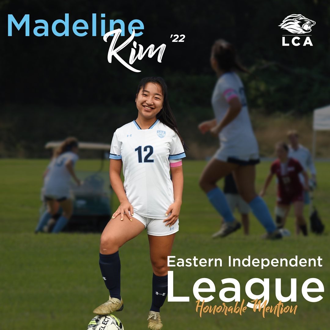 TheLCALIONS's tweet photo. 🏆🦁 HONORS WEEK 🦁🏆
.
Freshman Ani Greene ‘26 nabs her first EIL All-League recognition. Congratulations Ani - we are so proud of you!
.
Capt. Maddie Kim is named EIL HM in her final campaign as a Lion. Congratulations Maddie we are so proud of you! https://t.co/lzEAoCVHPv