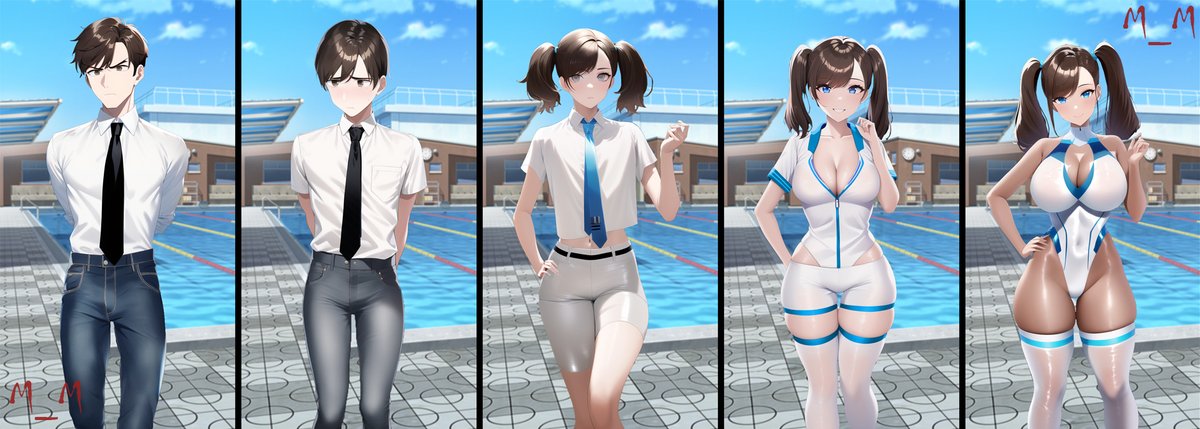 M_M_TFs's tweet photo. "Join the swimming club!" - TF Sequence

#tgtf #tftg #rule63 #transformation #transformationsequence #tg #TSF #genderbender #GenderSwap #tgtransformation https://t.co/qukeyX7nbJ