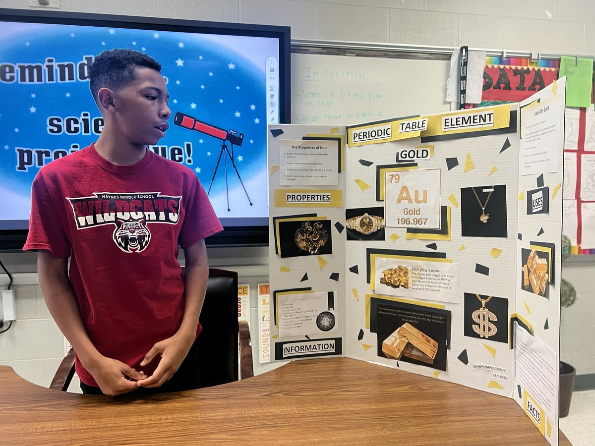 Washington1911_'s tweet photo. Students at @HaynesMiddle display what they know about the #PeriodicTable and all it has to offer to the world! #ScienceTwitter @MetroSchools https://t.co/Ccpb4Kwf3D