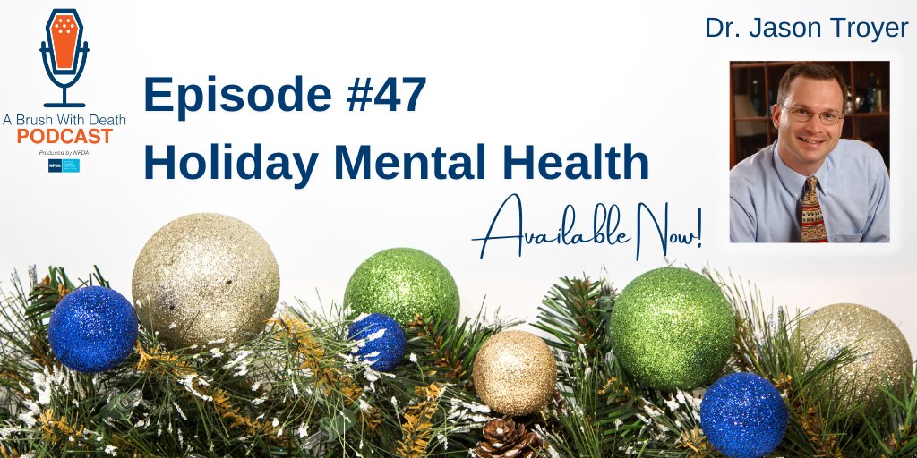 NFDA's tweet photo. How do we thrive through the holidays and help others do the same?

Tune in to episode #47 of A Brush With Death to learn how to cope with the stresses that come from the seasonal combination of grief, serving families, and the holiday hustle.

🎧https://t.co/rNxxvu276R https://t.co/xWndsy9MO0