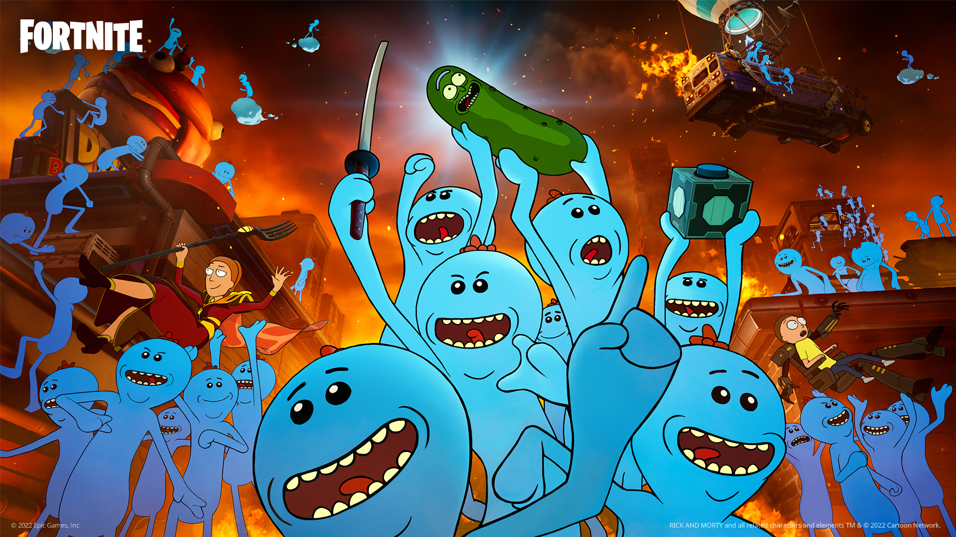 Fortnite on X: They're back! Mecha Morty, Queen Summer, Mr. Meeseeks, and  even Pickle Rick are back in the Shop 🥒  / X