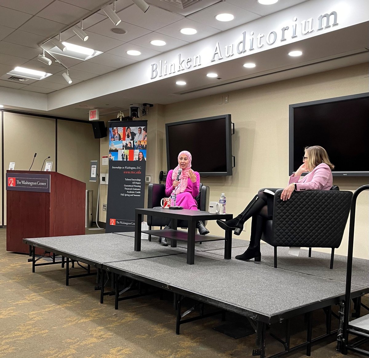 TWCInternships's tweet photo. We are honored to welcome NPR’s Asma Khalid to TWC, sharing her perspective on the 2022 midterm election with students, alumni and friends. This marks an exciting return to our in-person Distinguished Speaker Series #internship #DCExperience #Experientiallearning https://t.co/sLO0qlIW95