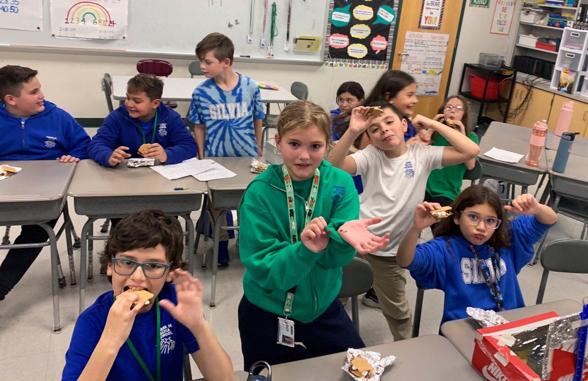 Solar Oven Success! 4P used the Engineering Design Process to create solar ovens. Students investigated thermal insulators/conductors to help their designs. I am so proud of these green engineers’ hard work &amp; it paid off in enjoying delicious s’mores that they cooked themselves!