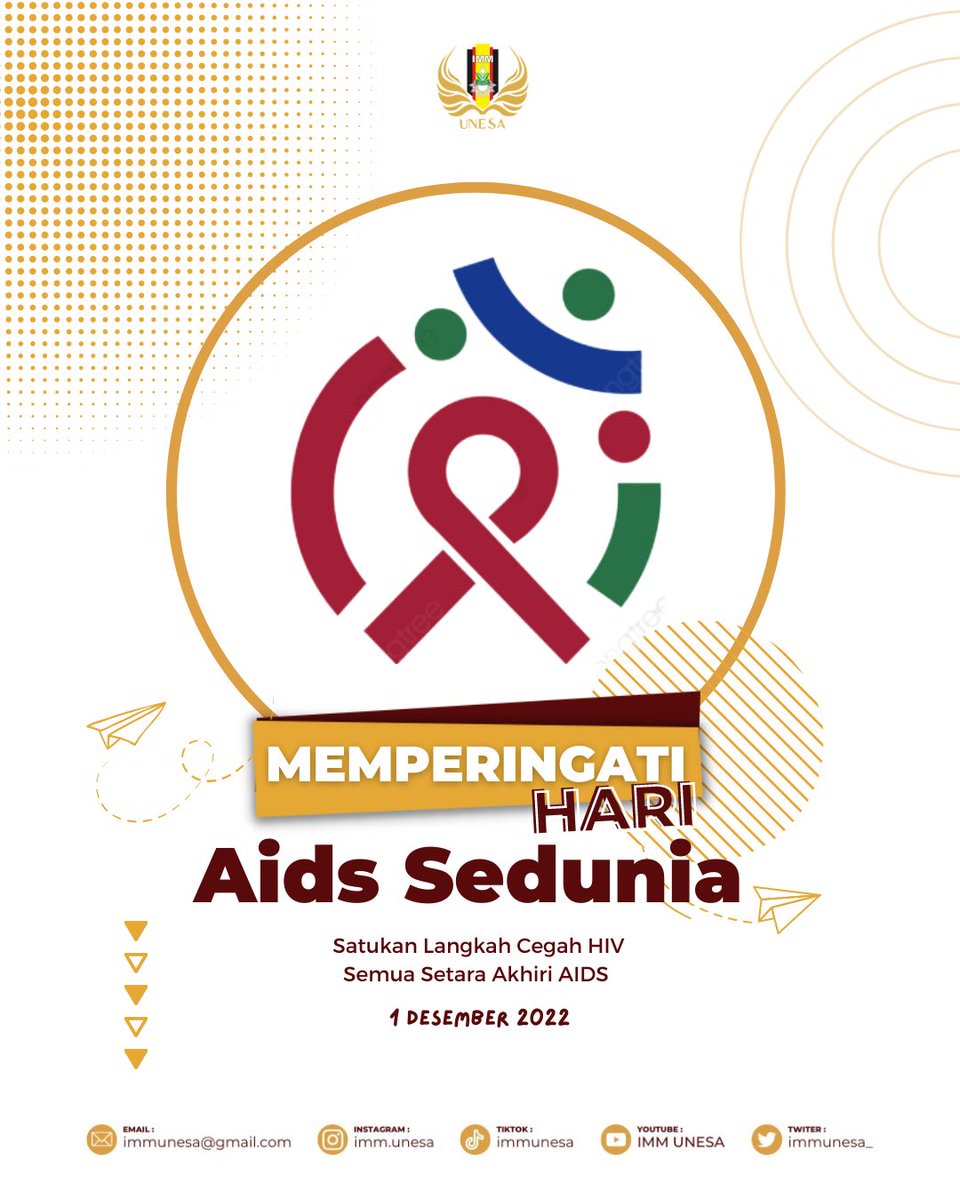 immunesa_'s tweet photo. ✨SELAMAT HARI AIDS SEDUNIA✨

Mari kita belajar dan berusaha untuk masa depan yang lebih baik dan generasi yang lebih sehat. Mari kita akhiri AIDS. Selamat Hari AIDS Sedunia 2022! 

#IMMJaya #IMMUnesa #FashkoIMM https://t.co/8Qmtqbk8t9